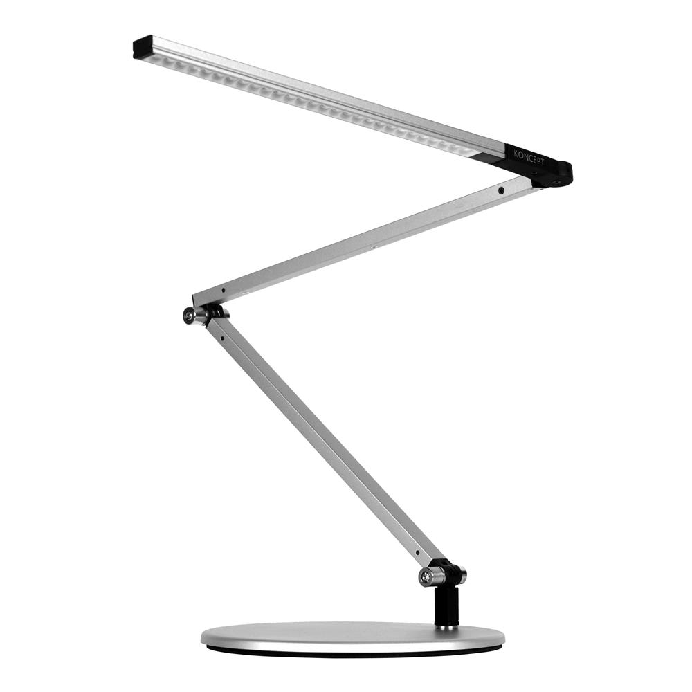 Koncept Lighting AR3100-CD-SIL-2CL Z-Bar mini Desk Lamp with two-piece desk clamp (Cool Light; Silver)